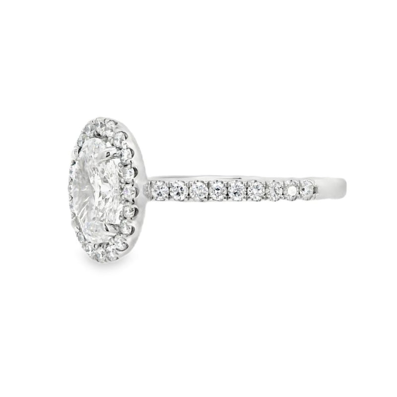 Oval Cut Halo 1.01ct Lab Grown Diamond, Platinum