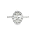 Oval Cut Halo 1.01ct Lab Grown Diamond, Platinum