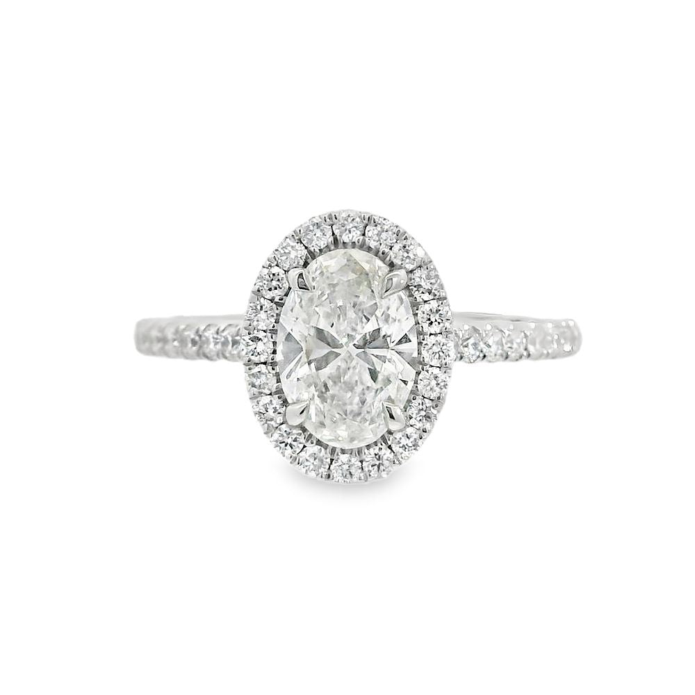 Oval Cut Halo 1.01ct Lab Grown Diamond, Platinum