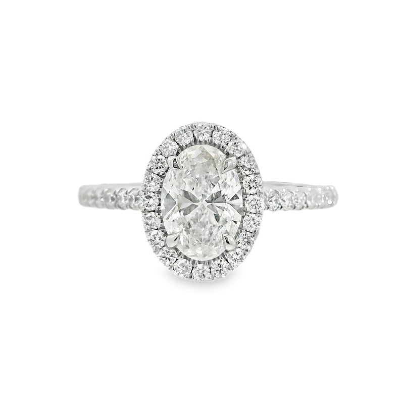 Oval Cut Halo 1.01ct Lab Grown Diamond, Platinum