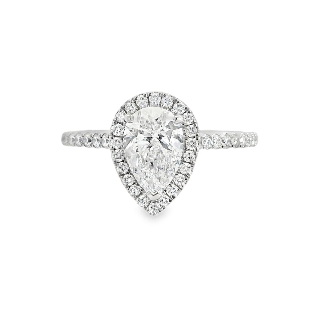 Pearl Cut Halo 1.00ct Lab Grown Diamond, Platinum
