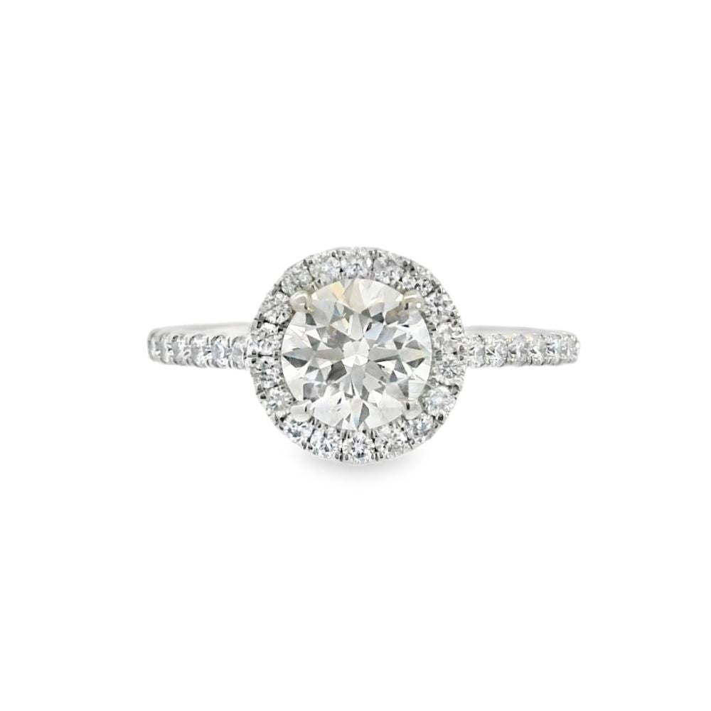 Round Brilliant Cut Halo 1.00ct Lab Grown Diamond, Platinum