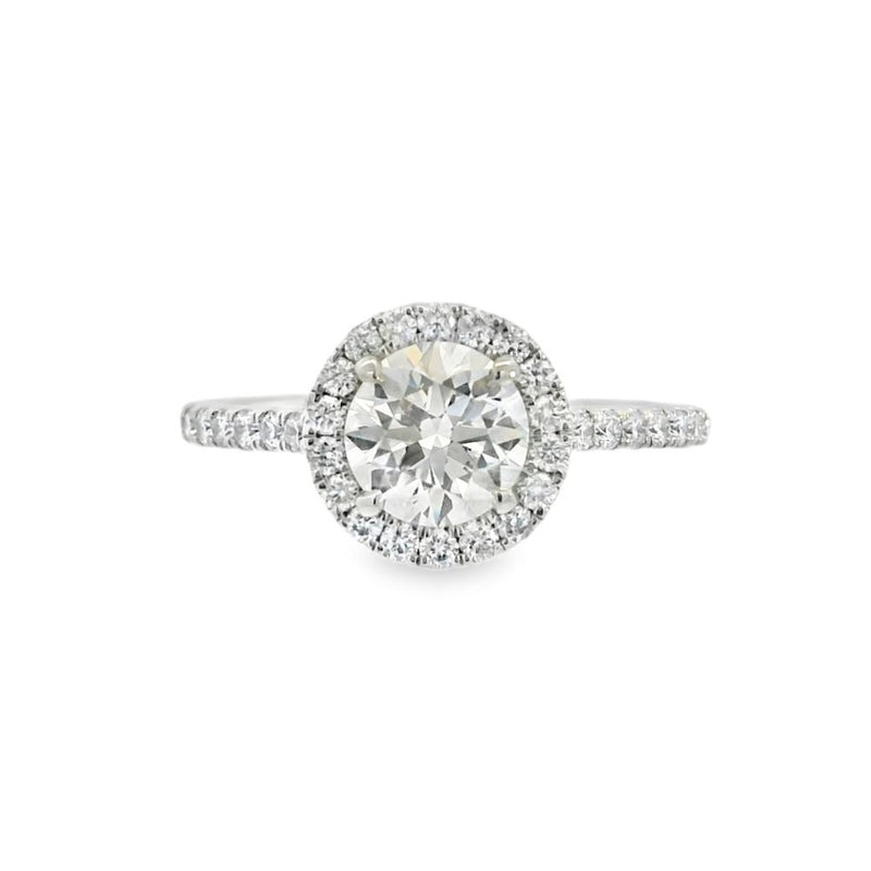 Round Brilliant Cut Halo 1.00ct Lab Grown Diamond, Platinum