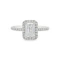 Emerald Cut Halo 1.02ct Lab Grown Diamond, Platinum