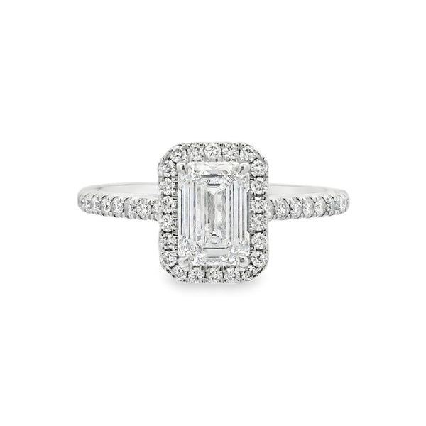 Emerald Cut Halo 1.02ct Lab Grown Diamond, Platinum