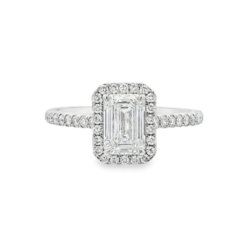 Emerald Cut Halo 1.02ct Lab Grown Diamond, Platinum