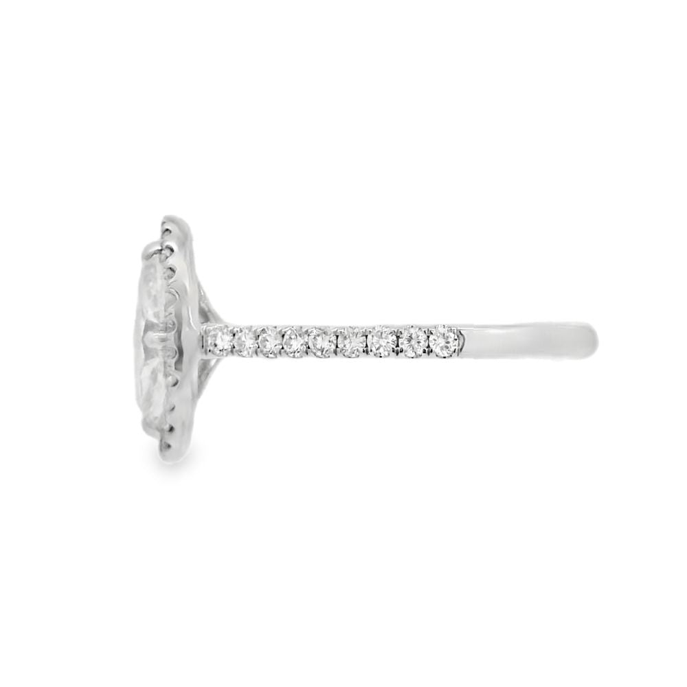 Marquise Cut Halo 1.00ct Lab Grown Diamond, Platinum