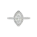 Marquise Cut Halo 1.00ct Lab Grown Diamond, Platinum