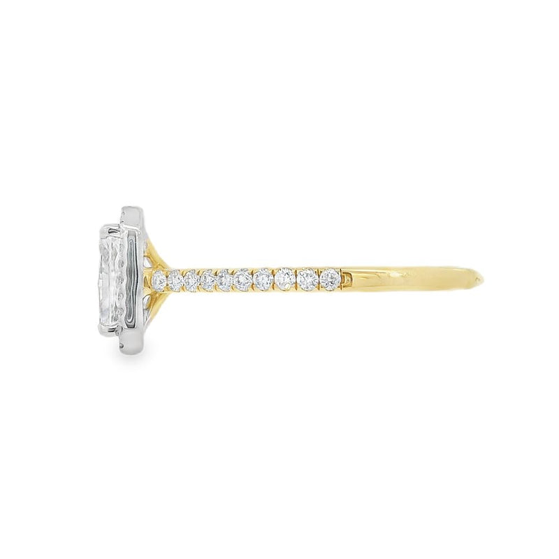 Radiant Cut Halo 1.01ct Lab Grown Diamond, 18ct Yellow Gold & Platinum