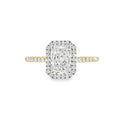 Radiant Cut Halo 1.01ct Lab Grown Diamond, 18ct Yellow Gold & Platinum