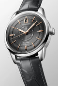Longines Conquest Heritage Central Power Reserve, Anthractite, Leather Strap 38mm Watch L1.648.4.62.2