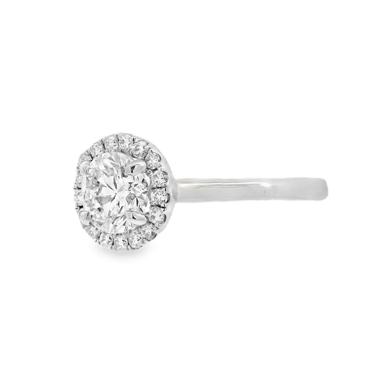 Round Brilliant Cut Halo 1.00ct Lab Grown Diamond, Platinum