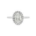 Oval Cut Halo 1.01ct Lab Grown Diamond, Platinum
