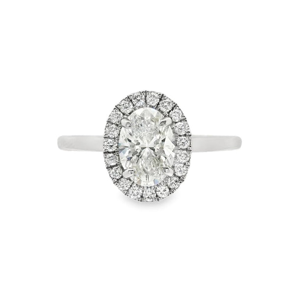 Oval Cut Halo 1.01ct Lab Grown Diamond, Platinum