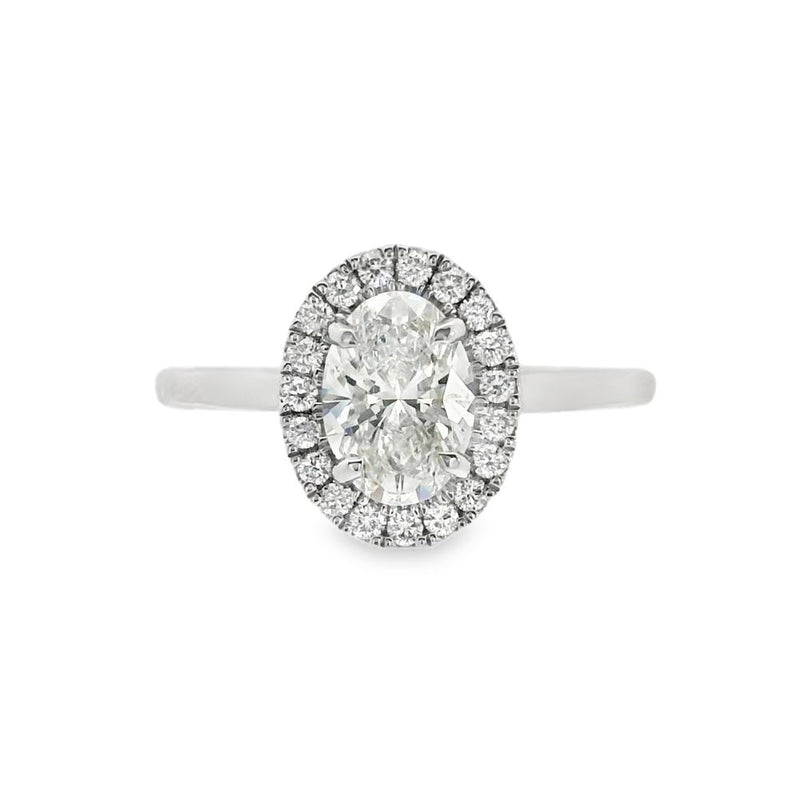 Oval Cut Halo 1.01ct Lab Grown Diamond, Platinum