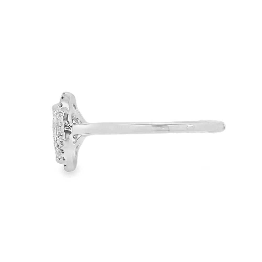 Pear Cut Halo 1.04ct Lab Grown Diamond, Platinum