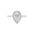 Pear Cut Halo 1.04ct Lab Grown Diamond, Platinum