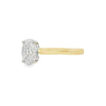 Oval Cut Single Stone 1.01ct Lab Grown Diamond, 18ct Yellow Gold