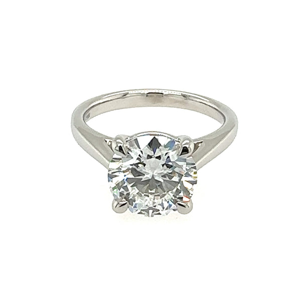 Round Brilliant Cut Single Stone 3.00ct Lab Grown Diamond, Platinum