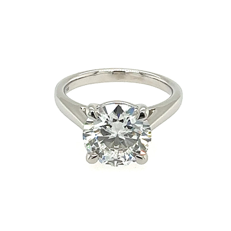 Round Brilliant Cut Single Stone 3.00ct Lab Grown Diamond, Platinum
