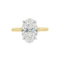 Oval Cut Single Stone 3.01ct Lab Grown Diamond, 18ct Yellow Gold