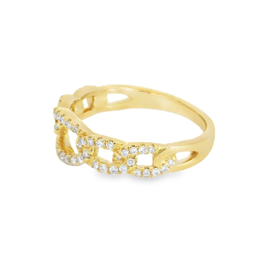 Diamond 18ct Yellow Gold Link Ring