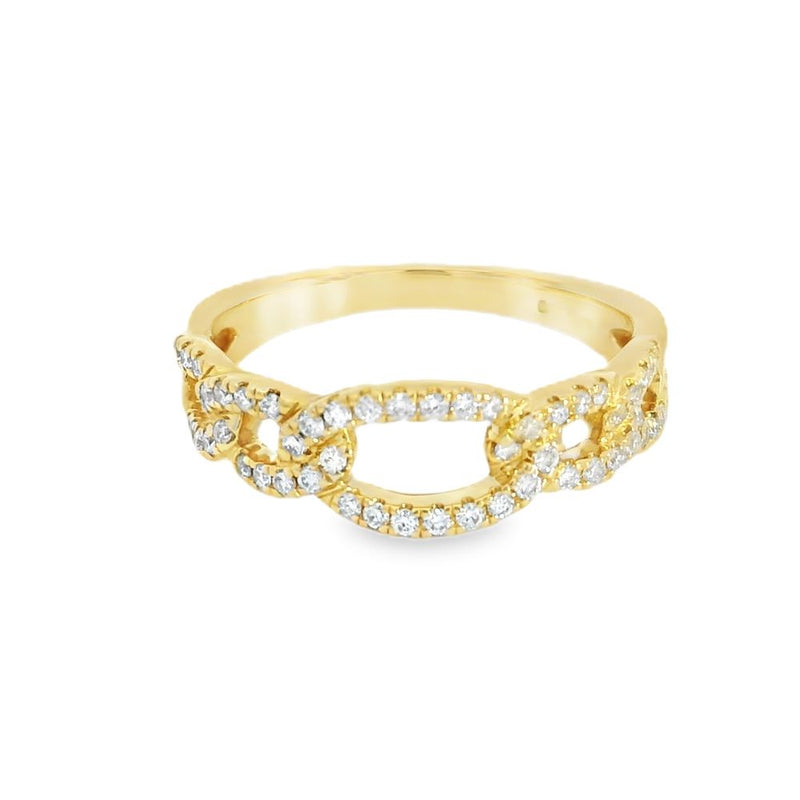 Diamond 18ct Yellow Gold Link Ring