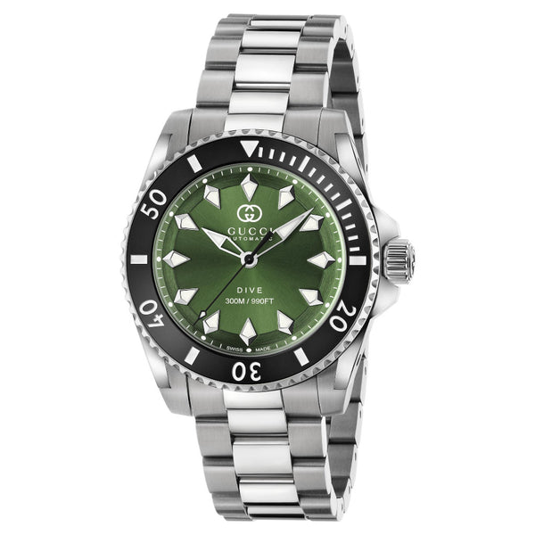 GUCCI Dive Automatic Black, Green Dial 40mm Watch