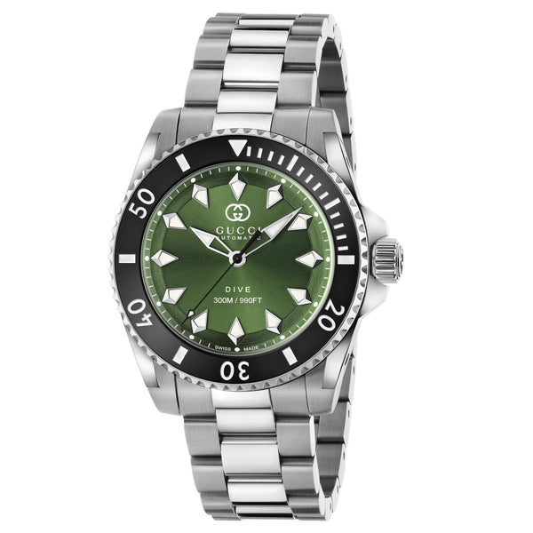 GUCCI Dive Automatic Black, Green Dial 40mm Watch