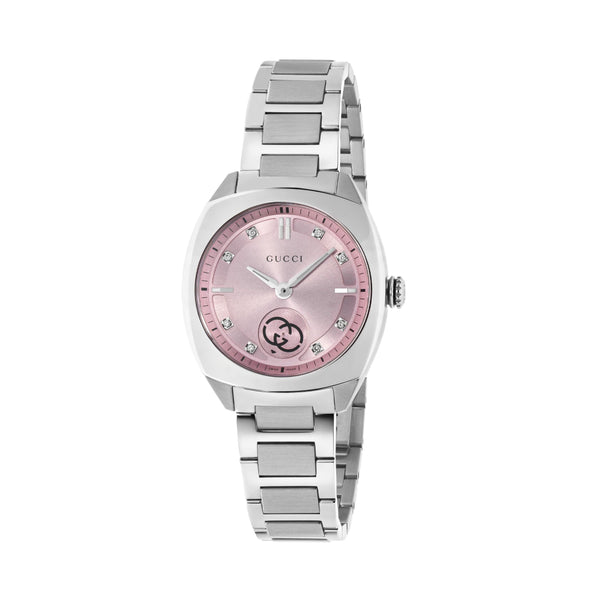 GUCCI Interlocking Ladies Pink Diamond dial 29mm Watch YA142511
