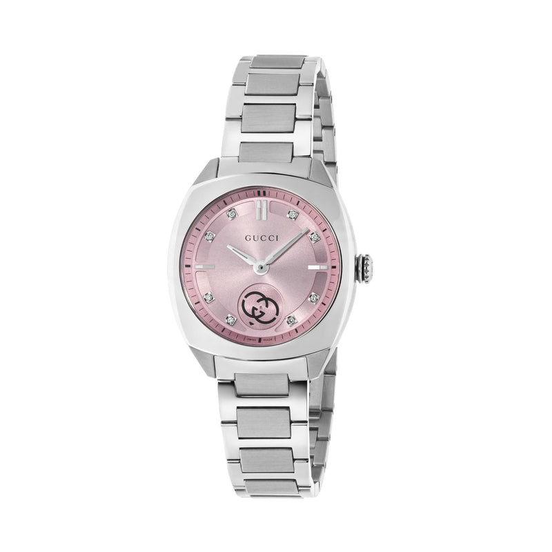 GUCCI Interlocking Ladies Pink Diamond dial 29mm Watch YA142511