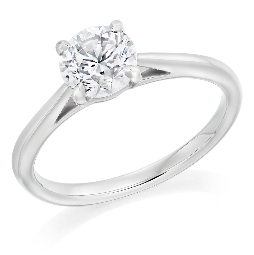 Platinum 1.31ct Round Brilliant Cut Diamond Ring