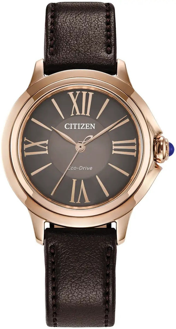 Citizen Eco-Drive L Ceci Brown Leather Strap 32mm Watch EM1163-09X