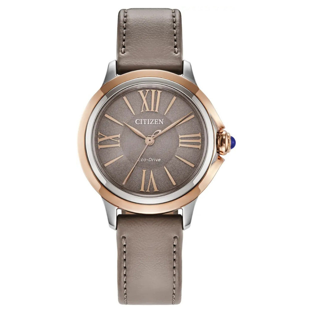 Citizen Eco-Drive L Ceci Griege Leather Strap 32mm Watch EM1166-01Z