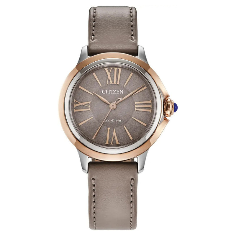 Citizen Eco-Drive L Ceci Griege Leather Strap 32mm Watch EM1166-01Z