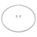 Swarovski Matrix Tennis set, Round cut, White, Rhodium plated