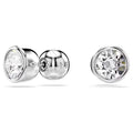 Swarovski Imber stud earrings, Round cut, White, Rhodium plated