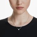 Swarovski Stilla pendant, Square cut, White, Rhodium plated