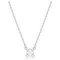 Swarovski Stilla pendant, Square cut, White, Rhodium plated