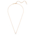 Swarovski Stilla pendant, Square cut, White, Rose gold-tone plated