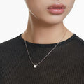 Swarovski Stilla pendant, Square cut, White, Rose gold-tone plated