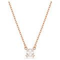 Swarovski Stilla pendant, Square cut, White, Rose gold-tone plated