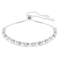 Swarovski Matrix bracelet, Crystal pearl, Round cut, White, Rhodium plated
