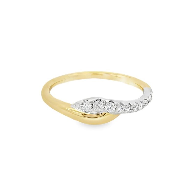 Diamond 18ct Yellow & White Gold Twist Ring