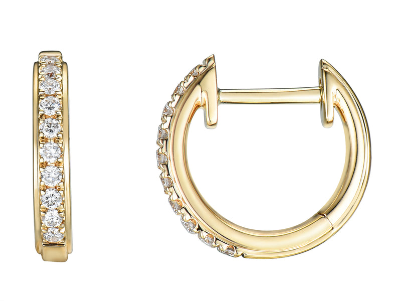 Diamond 18ct Yellow Gold Hoop Earrings