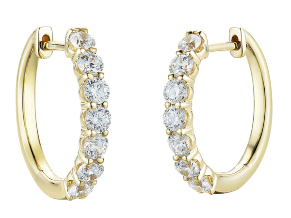 Diamond 18ct Yellow Gold Hoop Earrings