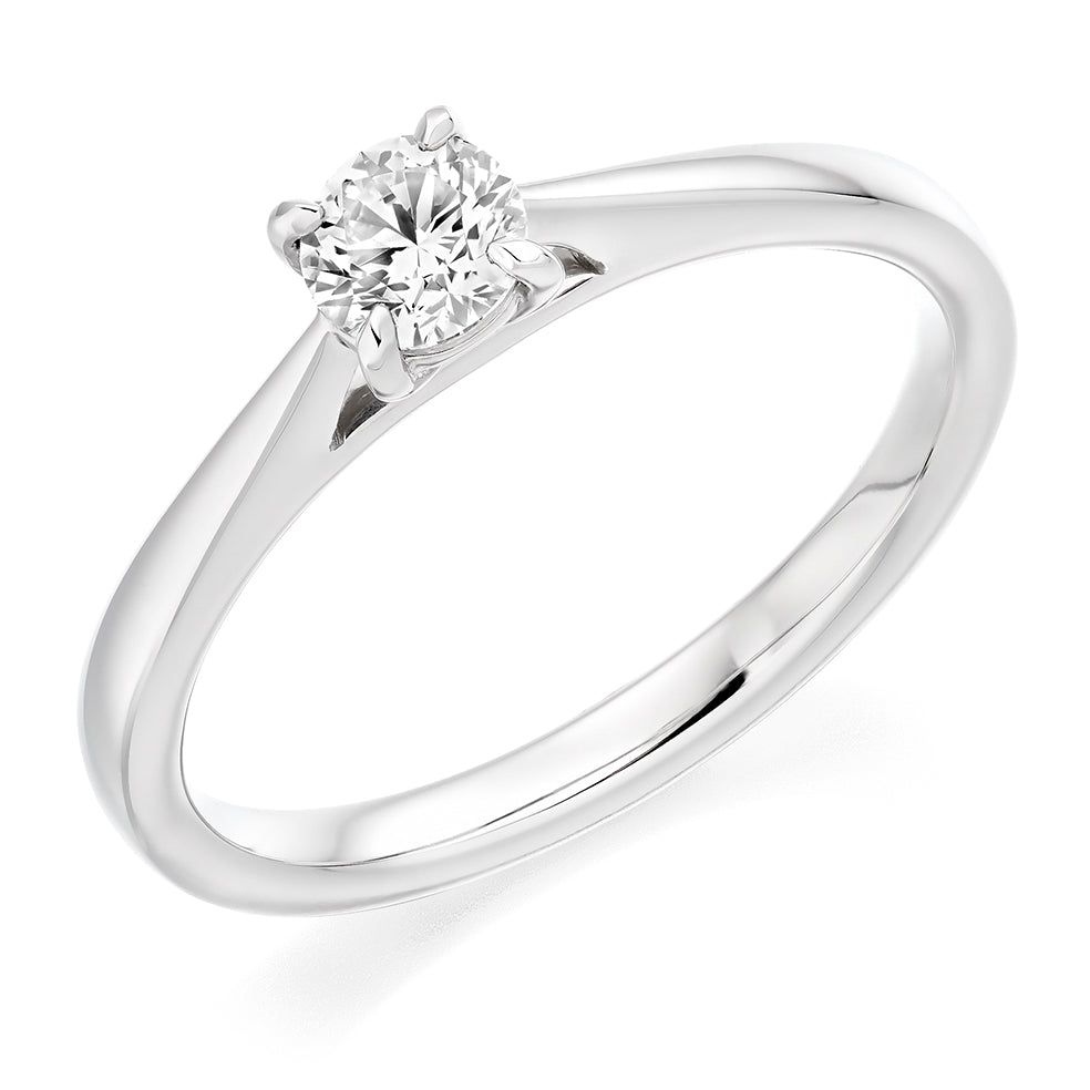 Platinum 0.30ct Round Brilliant Cut Diamond Ring
