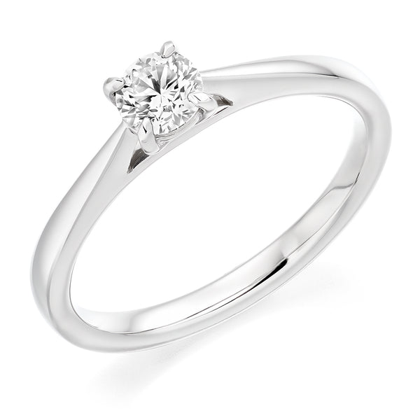 Platinum 0.30ct Round Brilliant Cut Diamond Ring