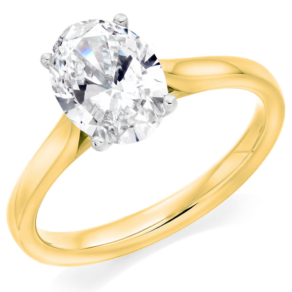 Yellow Gold Oval Cut 1.51ct Diamond Ring