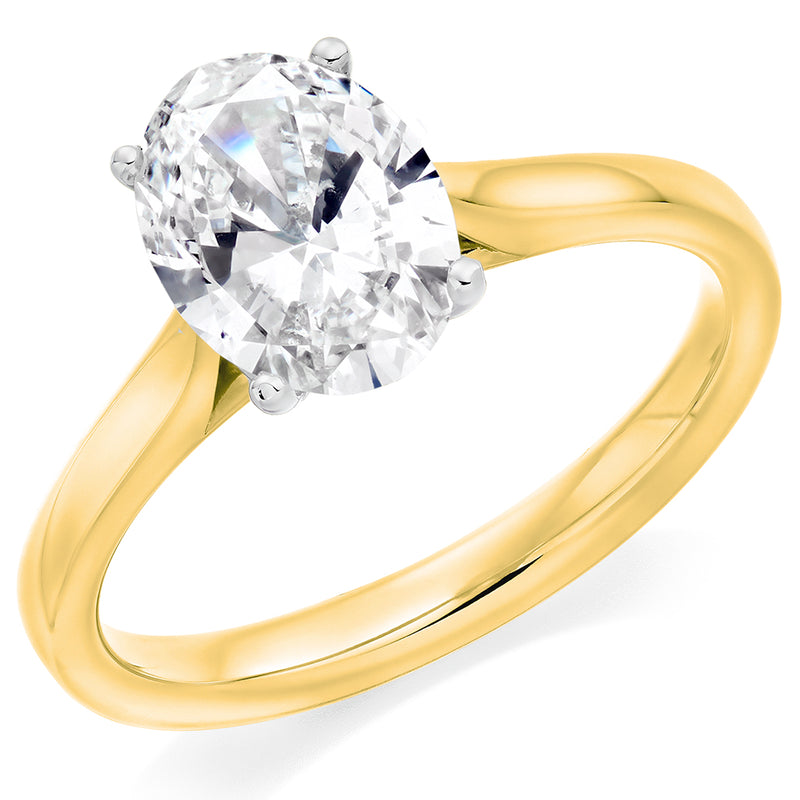 Yellow Gold Oval Cut 1.51ct Diamond Ring